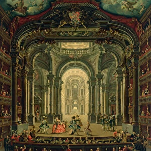 The Teatro Reale in Turin (oil on canvas)