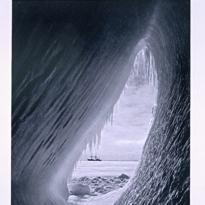 Terra Nova in the ice. from Scotts Last Expedition (b / w photo)