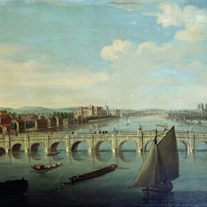 The Thames at Westminster (oil on panel)