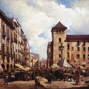 "The Old Walk in Barcelona"(Els Encants Vells), 1850-1900 (painting)
