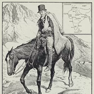 "The wounded man, on his exhausted horse, riding alone from the mountains"(litho)