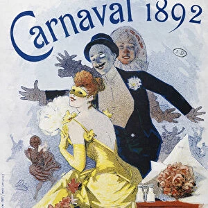 Theatre of the Opera: canarval of 1892, 4th ball mask - poster by Jules Cheret