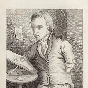 Thomas Inglefield, at the Age of 20, from an Original Drawing, born without Arms or Legs 18 December 1769 (engraving)