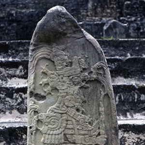 Tikal Stela 9, Early Classic Period, 475 AD (stone)