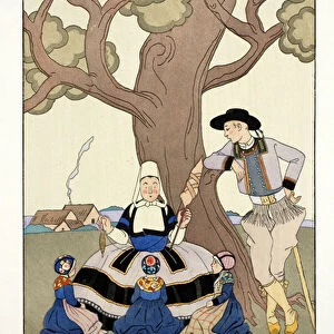 Once Upon a Time, from Falbalas & Fanfreluches, Almanach des Modes Presentes, Passees et Futures, 1925 (colour litho)