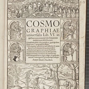 Title page of Cosmographia, 1544 (engraving)