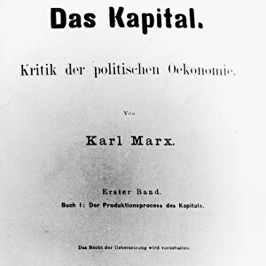 The title page of the first german edition of das kapital by karl marx (hamburg, 1867)