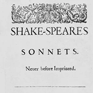 Title-page of Shakespeares Sonnets, 1609 (engraving)
