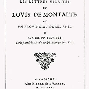 Titlepage of Les Provinciales by Blaise Pascal (1623-62), Amsterdam