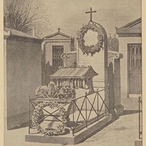 Tomb of President Felix Faure in the Pere Lachaise Cemetery, Paris (litho)