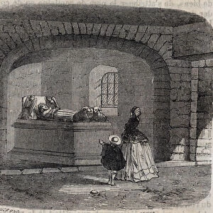 Tombeau d Agnes Sorel a Loches - engraving in "Histoire de France"