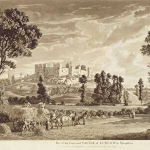 Part of the Town and Castle of Ludlow in Shropshire, engraved by the artist, published by P