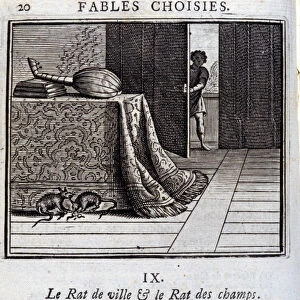 The town rat and the field rat. Fables by Jean de La Fontaine (1621-95)