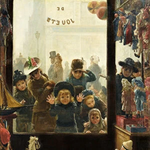 The Toyshop Window (oil on canvas)