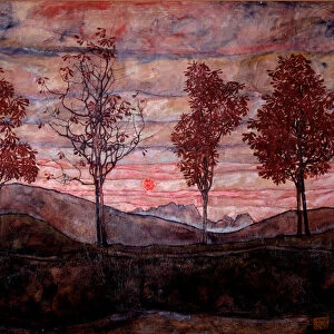 Four trees, 1917 (Oil on canvas)