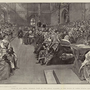Tried by his Peers, General view of the Royal Gallery at the House of Lords during Earl Russells Trial for Bigamy (litho)