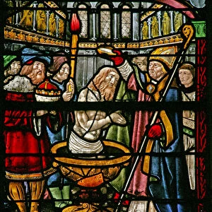 The Triumph of the Cross: The Baptism of Constantine (stained glass)