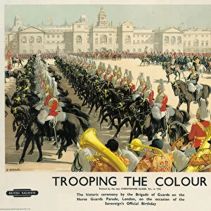 Trooping the Colour, a British Railways advertising poster, c