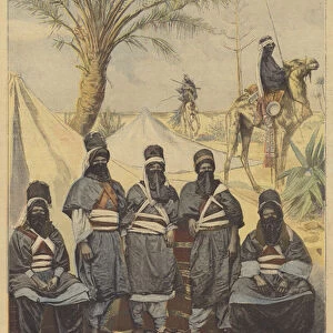 Tuaregs exhibited at the Velodrome d Hiver, Paris (colour litho)