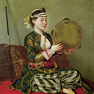 Turkish Woman with a Tambourine (oil on canvas)