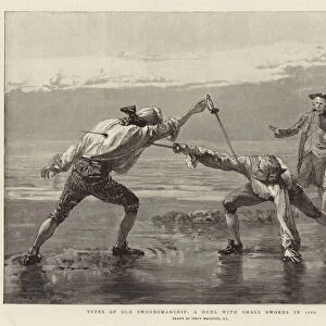 Types of Old Swordsmanship, a duel with Small Swords in 1760 (engraving)