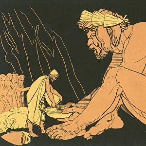 Ulysses giving wine to Polyphemus