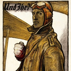 Und Ihr? Zeichnet Kriegsanleiheprinted Munich, 1918 (colour litho)