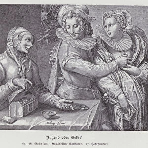 Unequal Love, 17th Century (litho)