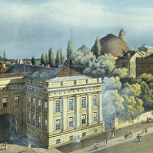 Unter den Linden from the Armoury, c. 1855 (colour litho)