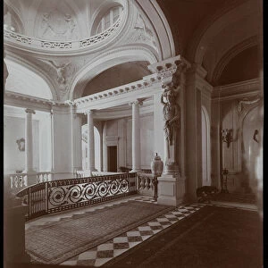 The upper stairhall in the residence of the Countess De Ganay, Paris, c