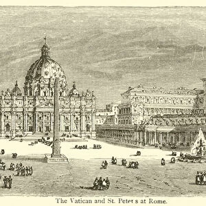 The Vatican and St Peters at Rome (engraving)