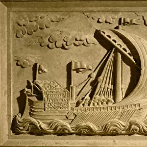 Detail of a Venetian warship from the Mausoleum of Girolamo Michiel, c. 1558-59 (stone)