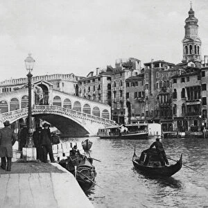 Venezia, Ponte di Rialto (b / w photo)