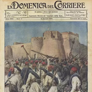 The victorious military action in Libya (colour litho)