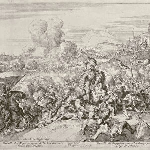 Vienna Print Cycle, The Emperors Army fighting with the Turks, 1683 (engraving)
