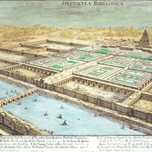 View of Ancient Babylon showing the Hanging Gardens and the Temple of Jupiter Belus