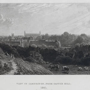 View of Cambridge, from Castle Hill (engraving)