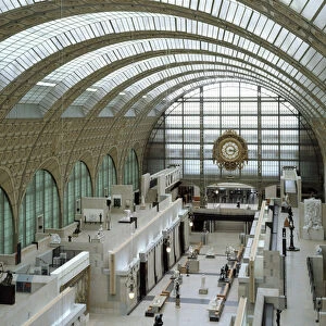 View of the central nave of the Musee (Gare) d Orsay, Paris