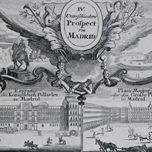 View of the city of Madrid (engraving)