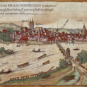 View of Frankfurt am Main, Germany (engraving, 16th century)