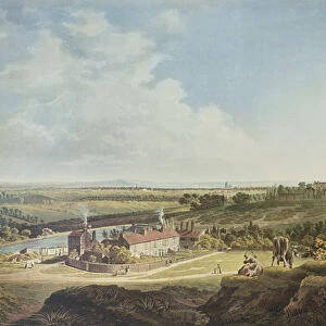A View of Hampstead Heath Looking Towards London, 1804 (coloured engraving)