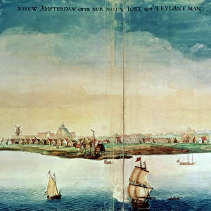 View of New Amsterdam, 1650-3 (colour litho)