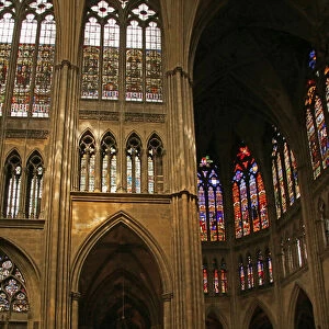 View of the North transept and choir (stained glass)