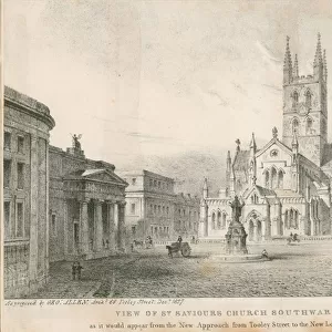 View of St Saviours Church, Southwark (engraving)