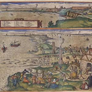 Views of Cadiz (hand coloured engraving)