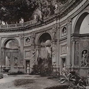 Villa Aldobrandini, Frascati, Detail, Cascade Terrace (b / w photo)