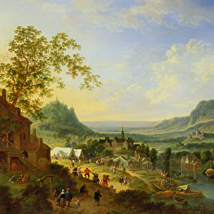A Village Fete in the Rhine Valley (oil)