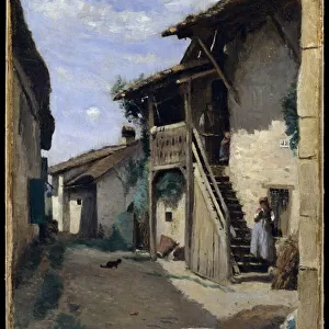 A Village Street, Dardagny, 1852-57 or 1863 (oil on canvas)