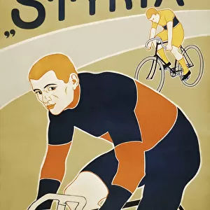 Vintage poster of cyclists riding bicycles, c. 1890 (poster)