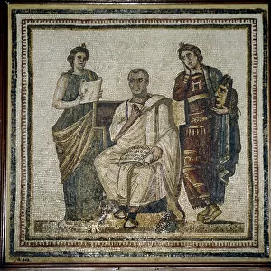 Virgil (Virgilio) and two muses (Clio and Melpomene) - beginning 3rd century